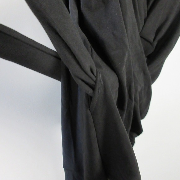 Norma Kamali Sleeveless Wrap Dress XL Black Twist Front Stretch Designer 520 - Picture 6 of 12